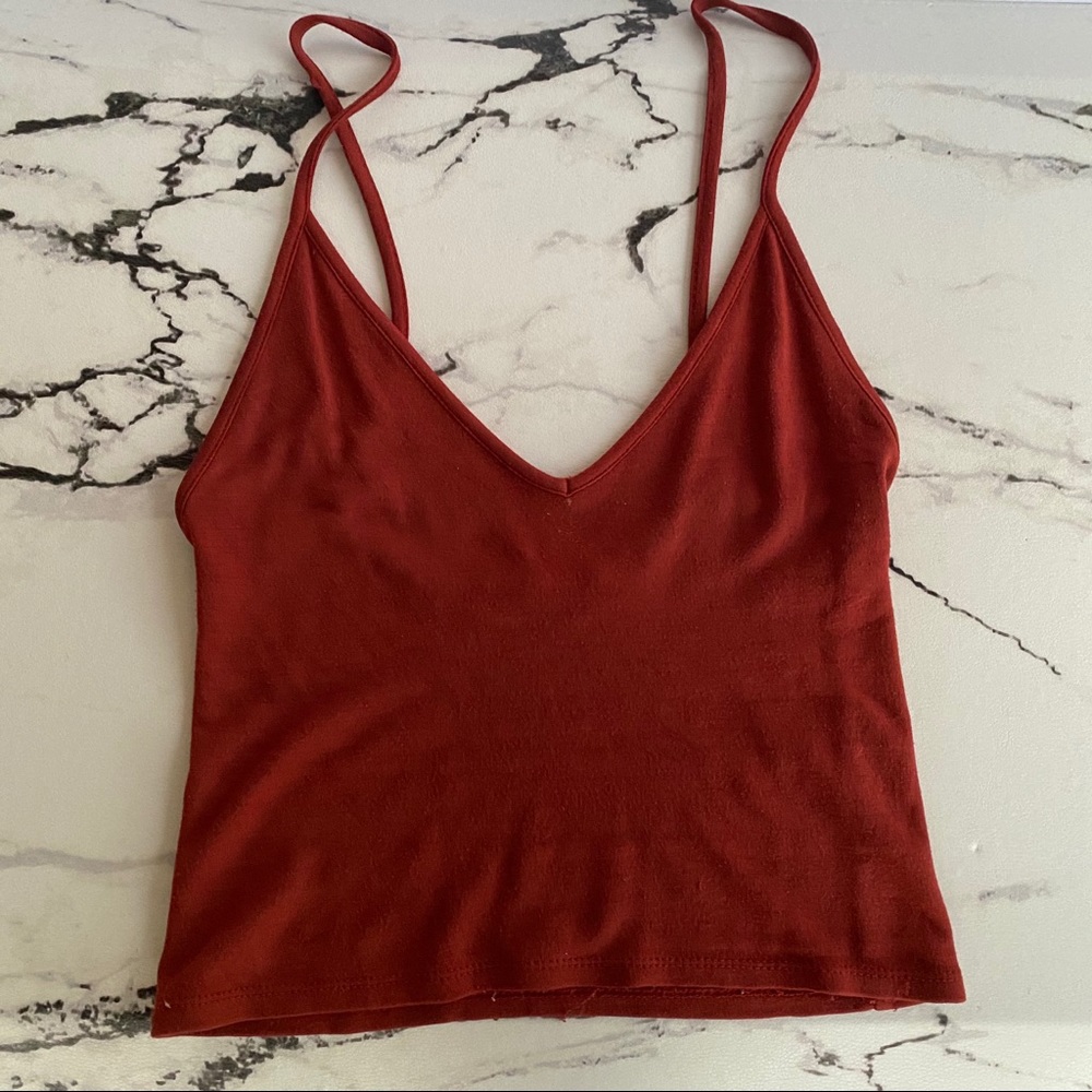 Red crop cami